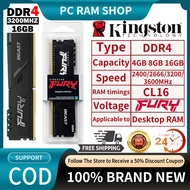 Kingston HyperX BEAST DDR4 RAM 4GB/8GB/16GB 2400/2666/3200/3600MHZ Desktop 1.2V 288PIN DIMM for PC BEAST