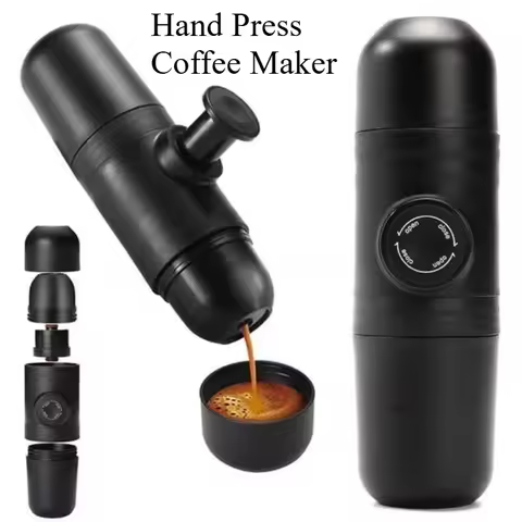 140ml Travel Outdoor Espresso Coffee Maker Mini Hand Press Manual Coffee Machine Portable Capsule Co