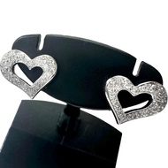 PIAGET) 萊姆心形鑽石耳環，18K白K金， 3.4 克，女士款 [二手]