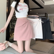 【ks1491.my】 短裙 潮流 时尚Short skirt fashion trend西装褶皱半身裙高腰显瘦a字裙遮肉包臀裙小个子短 【0806UIltq4tSc】