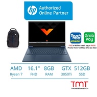 HP Victus 16-e1040AX Blue Laptop |AMD Ryzen 7 6800H  | 8GB | 512GB SSD | 16.1" FHD 144Hz | RTX3050Ti