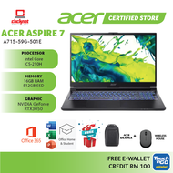 ACER ASPIRE 7 A715-59G-501E LAPTOP ( C5-210H 16GB RAM 512GB SSD RTX3050_6GB15.6 FHD 144Hz BLACK- W11