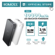 Romoss PB10 10000mAh 10.5W 2 output Type C and USB A Led Display Easy to Fit Powerbank