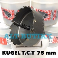 MATA KUGEL HOLE SAW TCT 75mm - ORIGINAL 75 mm STAINLESS DRILL BIT 