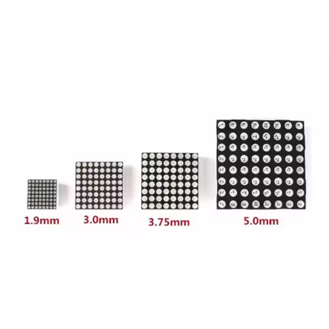 5PCS/10PCS 8*8 8x8 dot matrix LED digital tube, 1.9/3.0/3.75/5.0mm red high-brightness, 788/1088/158