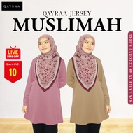 QAYRAA P5 Muslimah Jersey Microfiber Jersi Sukan - Size 2XL-7XL/Black/Maroon/Rosewood/DarkGrey/NavyB