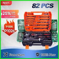 REAIM Tools Set 85/82/61/37PCS Socket Wrench Set Motorcycle Tools Set Torque Kit with Case