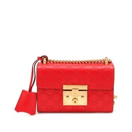 Gucci Hibiscus GG Guccissima Leather Small Padlock Bag Gold Hardware