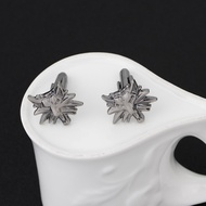 1Pair Creative Versatile Personality Wolf Head Design Cufflinks Men's Silver Black Domineering Exqui