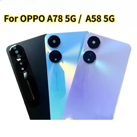 a58 Battery Back Cover for OPPO A78 5G/ A58 5G Phone Rear Housing Case Replacement