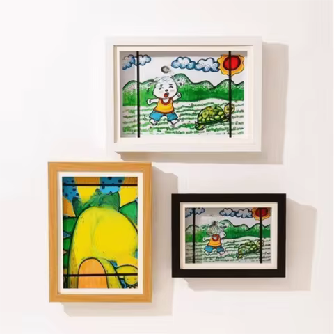 A4/A3 Magnetic Flip Photo Frame Elastic Straps Front Opening A4 Photo Frame Changeable Work Display 