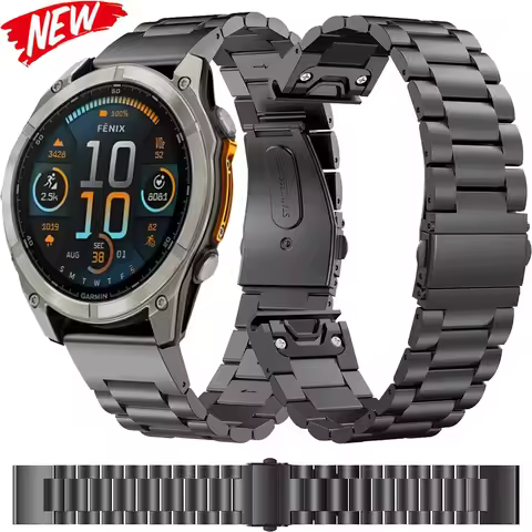 Quick Fit 26mm 22mm 20mm Metal Strap For Garmin Tactix 8 Fenix 8/E 7X 6X Stainless Steel Bracelet En