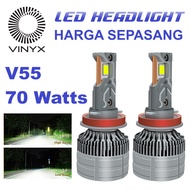 Bohlam Lampu Utama LED Mobil VINYX V55 CSP 3570 H1 H3 H4 H7 H11 HB3 HB4 9005 9006 Canbus Can Bus Mot