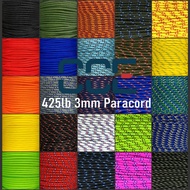10ft 425lb 3mm Paracord 5 strands Parachute Cord Survival For Bracelet Handmade DIY Hobby Lanyard
