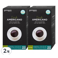 Gomgom Americano Dark Roast Instant Coffee 1g x 100 Sticks (2 Boxes) – Deep Dark Roast / Balanced Fl