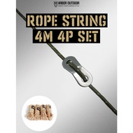 Arbor Outdoor 4m Reflective Tent Rope Stopper 1 Set Has 4 Lines Available In 3 Colors.