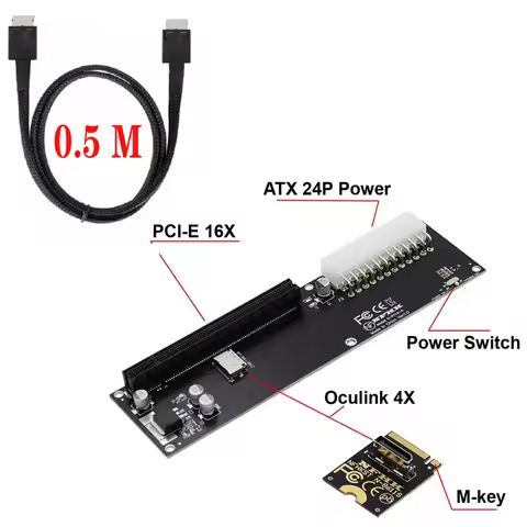 JoniSerl PCI-E 3.0 M-Key M.2 to Oculink SFF-8612 SFF-8611 Host Adapter for GPD WIN Max2 External Gra