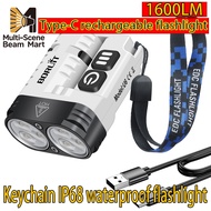 Boruit Keychain Flashlight Camping Light Type-C Portable Rechargeable Flashlight Outdoor Hiking Fish