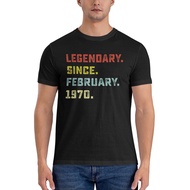 Legendary Since February 1970 Fashion Cotton Tshirt Vintage