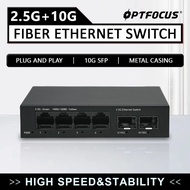 OPTFOCUS Ethernet Switch 10G SFP 2.5G RJ45 Gigabit Switch 2 5 gb Ethernet Switches 4 5 6 ports Lan E