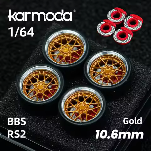 Karmoda 1:64 BBS RS wheels hub model is suitable for hotwheel MINIGT rubber tires of 10.6mm