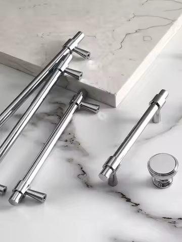 Chrome Brass Handles Shiny Silver Cabinet Bar Handle Wardrobe Bar Pull Kitchen Drawer Handle Solid B