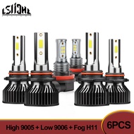 6x LED Headlight Bulbs Fog Lamp 9005 High 9006 Low Beam H11 Foglights For Toyota Corolla 2009 2010 2011 2012 2013