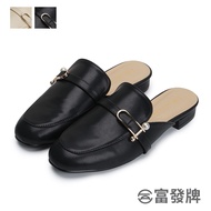 Fufa Shoes [Fufa Brand] Taste Pearl Buckle Mules Brand Lazy Women's Heelless Half Slippers Made In T