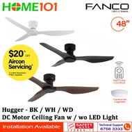 Fanco DC Motor Ceiling Fan with LED Light (Optional) &amp; Remote Control 48" Hugger