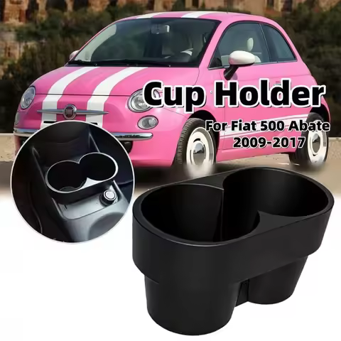 1Pc Car Cup Holder Drink Rack Storage Box Extended Edition For Fiat 500 Abate 2009-2017 Car Interior