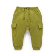 澳洲Purebaby有機棉男童休閒長褲12M~4T 棕櫚綠