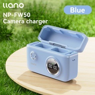 LLANO NP-FW50 Camera Charger Dual Charging PortsLED Display with SD Card Storage Function For Sony I