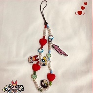 phone charm phone chain Cartoon Fun Influencer Cute Powerpuff Girls Mobile Phone Chain Cartoon ccd P