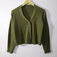 Pav05-preloved PL THRIFT FUZZY Knit SWEATER PREMIUM CROP