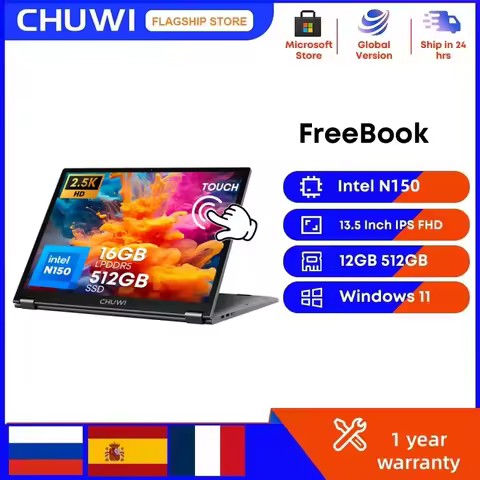 CHUWI FreeBook 2-in-1 Laptop 13.5'' Intel N150(UP to 3.6GHz) 16GB LPDDR5 RAM 512GB SSD FHD 2520x1680