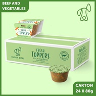 [Carton of 24] Buddy Bites - Fresh Wet Dog Food Toppers (24 x 80g Beef & Vegetables)