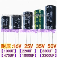 100pcs Original 16V/25V/35V/50V/100UF/220uF/330uF/470uF/1000uF/2200 new original