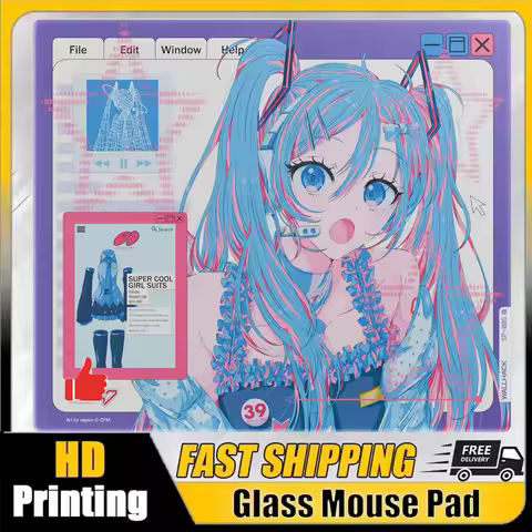 WALLHACK SP-005 OS Glass Mouse Pad Anime Upgrade Full White Coverage Primer Gaming Large Desk Mat Te