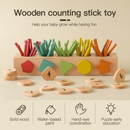 Children Montessori Early Education Spindle Box Wooden Box Color Matching Counting Rod Magnetic Addi