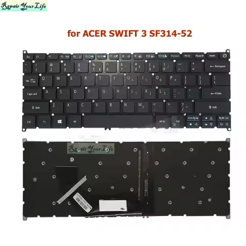 US UK English Backlit Keyboard For Acer Aspire S13 S5-371 S5-371T Swift SF113-31 SF314-52G 53G SF314
