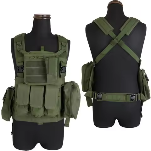 Outdoor RRV Molle Tactical Vest Combat Chest Rig Green Black War Game Body Armor Shooting Hunting Pa