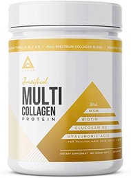 [PRE-ORDER] Fortified Multi Collagen Protein Powder: Types I, II, III, V &amp; X with Added Biotin, Hyaluronic Acid, Glucosamine, MSM for Joints Hair Skin Nails Gut - Keto Approved (Unflavored Powder - 50 Servings) (ETA: 2022-08-01)