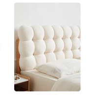 新款毛茸茸圓形床頭板 | 小雪球床頭靠墊 | 奶油風