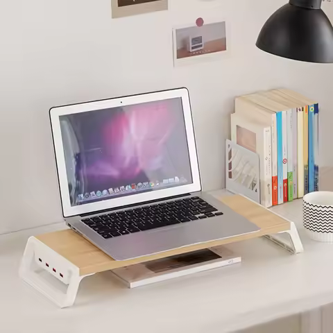Desktop Monitor Stand Increase Monitor Height Desktop Storage Stand Ergonomic Wood Monitor Stand for