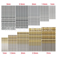 50pc Titanium Plated Twist Drill Bit Set 1-3mm Small Drill Bit Electric Drill Drilling Set DIY Woodw