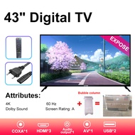 ทีวี 43 นิ้ว Smart TV 4K LED โทรทัศน์ ทีวีจอแบน สมาร์ททีวี ระบบ Android  ทีวีดิจิตอล  รับประกัน 3ปี 32“ Digital TV+T2 One
