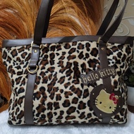 tote bag sanrio limited motif macan leopard preloved import