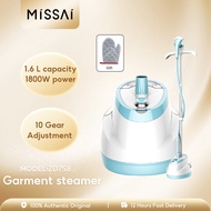 Missai  ZD758 Upgraded Version Garment Steamer Portable Stand Type Steamer Iron Garment Steamer 1800W with Iron Board 10-Hole Nozzles 10 Iron Modes 1.6L Watertank Home Ironing Steam Engine Small Electric Iron Seterika Baju Pakaian 挂烫机