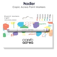 Copic Acrea Light Paint Marker 6pc Set Opaque Water-Based Multi Surface Pens Water Based