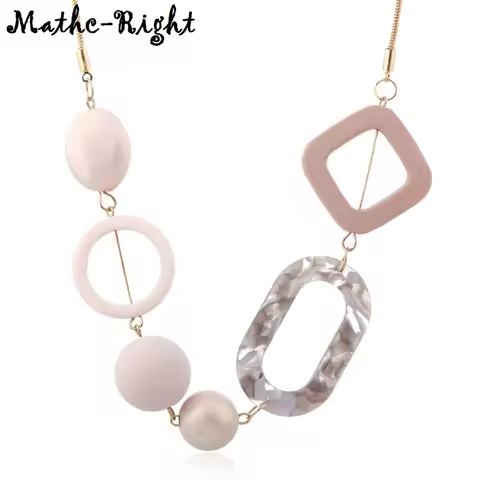 Women's Acrylic Beads Necklaces & Pendants for Women Statement Colorful Beaded Necklace Fashion Jewe